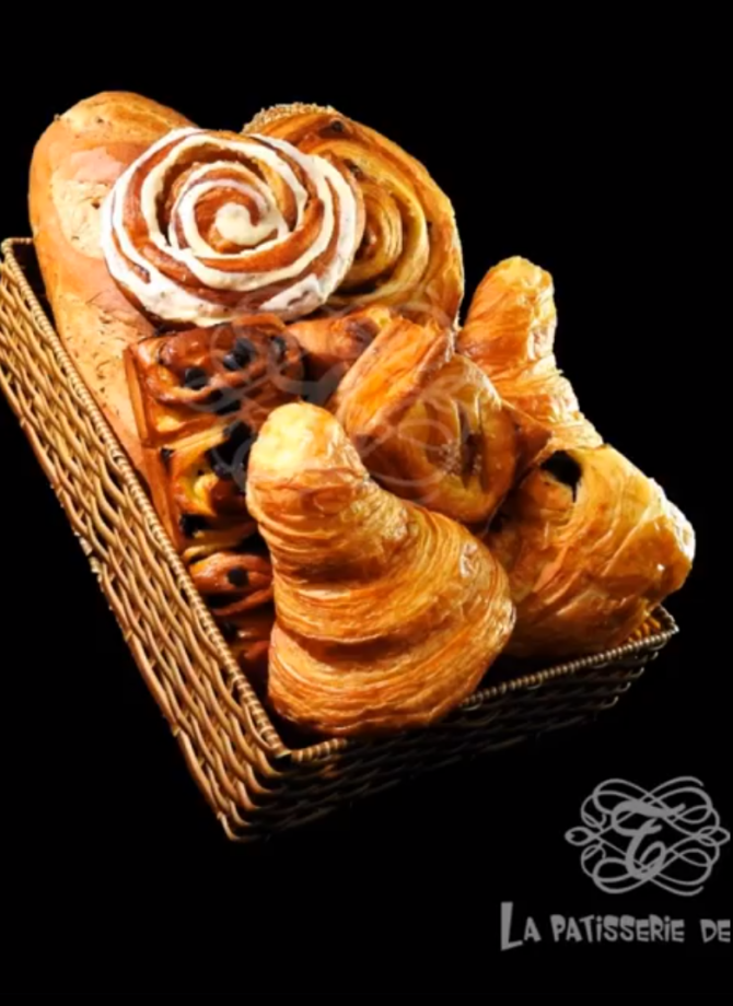 FRESHLY MADE DANISH PASTRY, CROISSANTS, AND BRIOCHES WITH ESPRESSO COFFEE